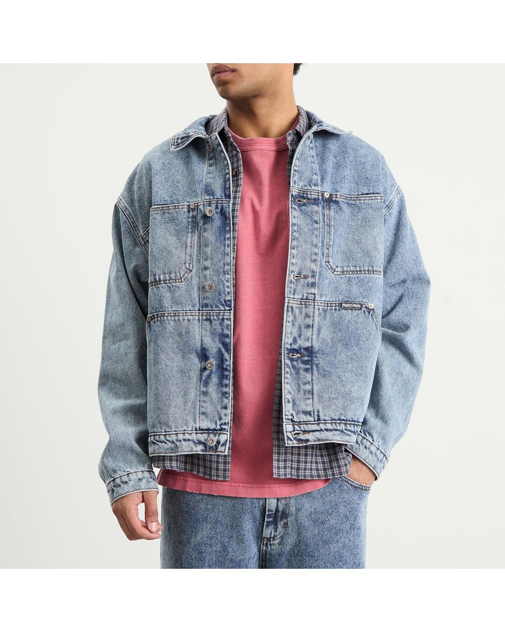 POLAR SKATE Blue Patrik Denim Jacket for men