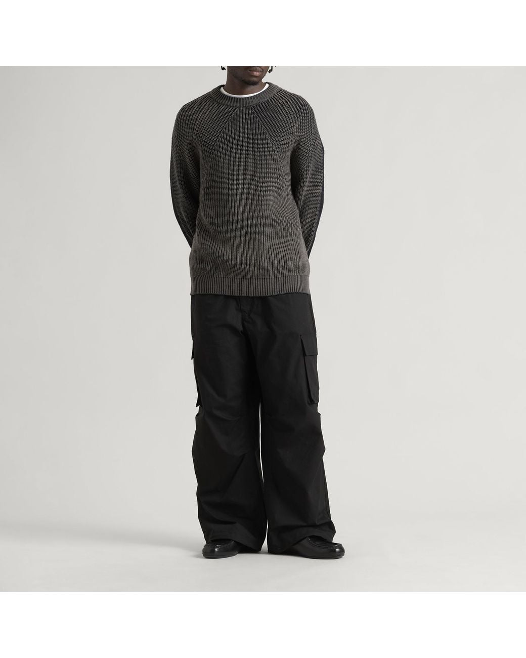 Comme des Garçons Black Bleach Treated Ribbed Jumper for men
