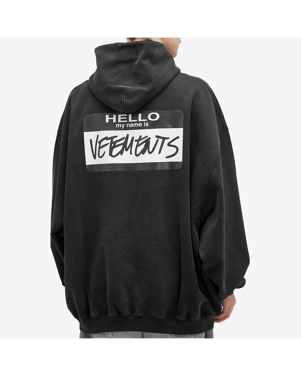 Vetements Hello My Name Is Hoodie in Black for Men Lyst UK