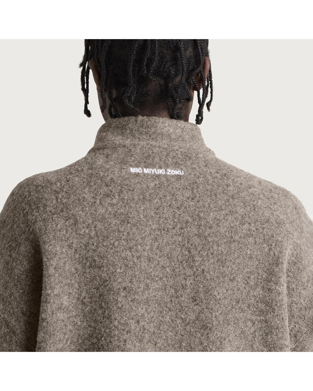 MKI Miyuki-Zoku Gray Pressed Wool Track Jacket for men