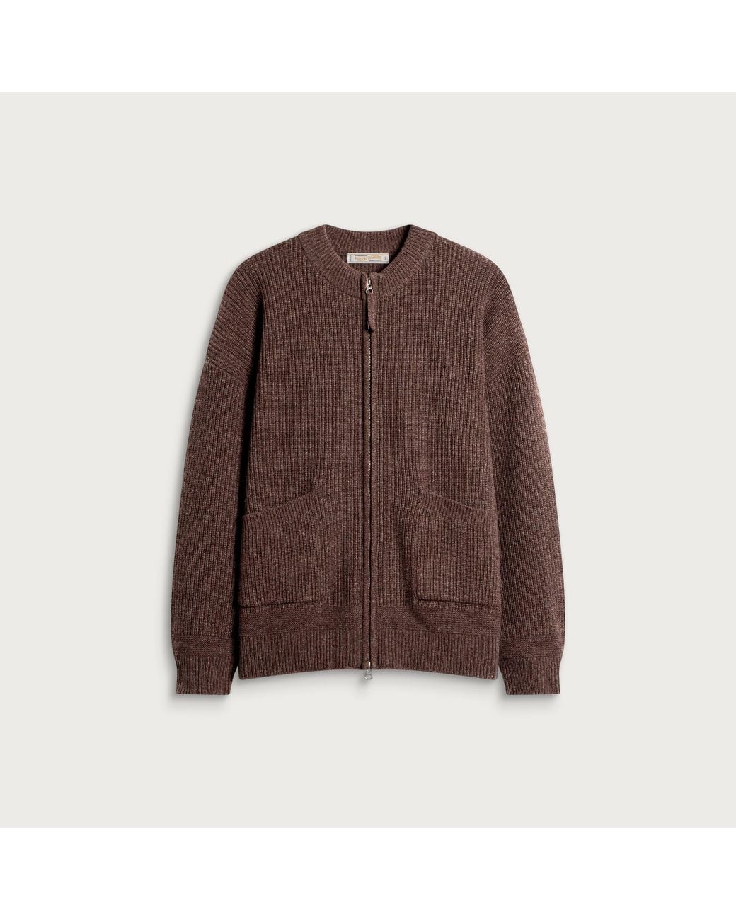 FRIZMWORKS Brown Wool Deck Zip Cardigan for men