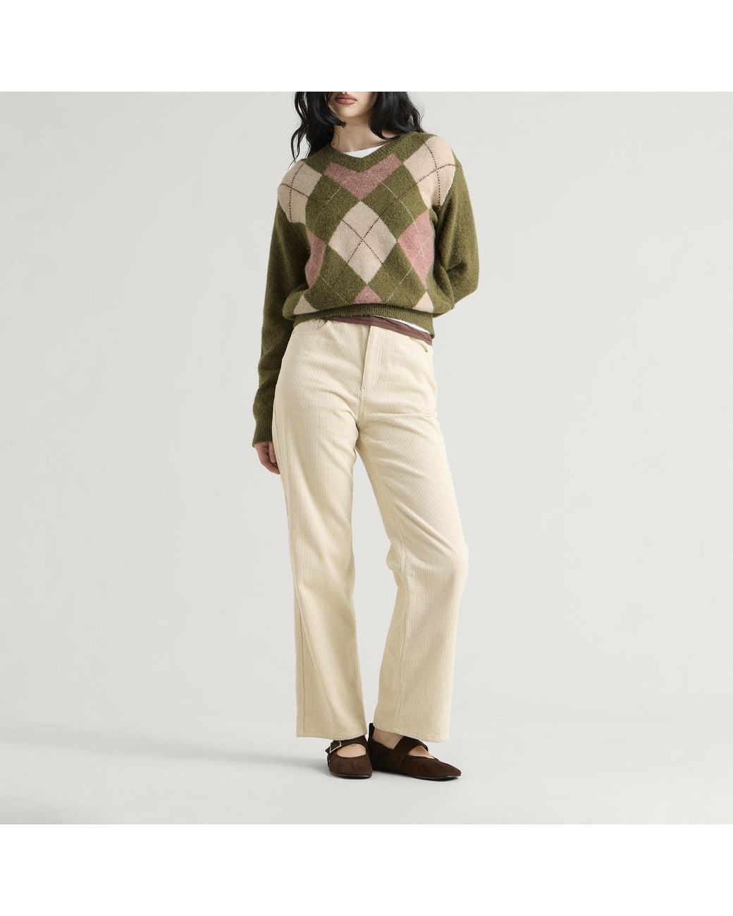 DUNST Green Alpaca Argyle Jumper