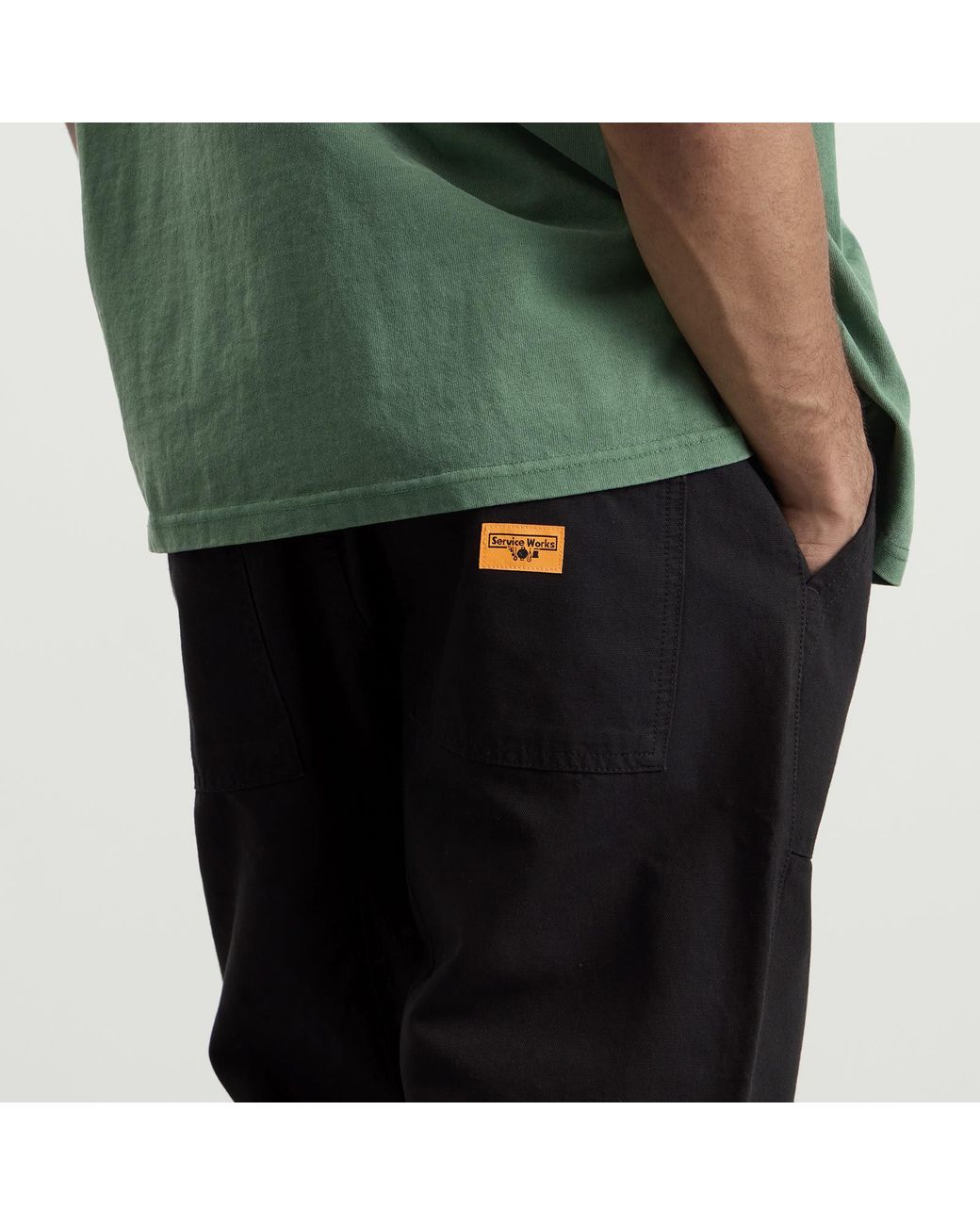 Service Works Black Canvas Chef Pant for men