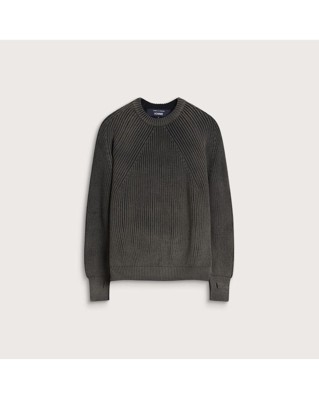 Comme des Garçons Black Bleach Treated Ribbed Jumper for men