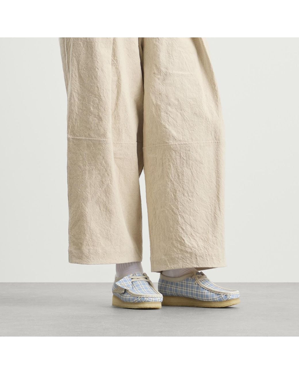 Clarks Blue Check Wallabee Boot