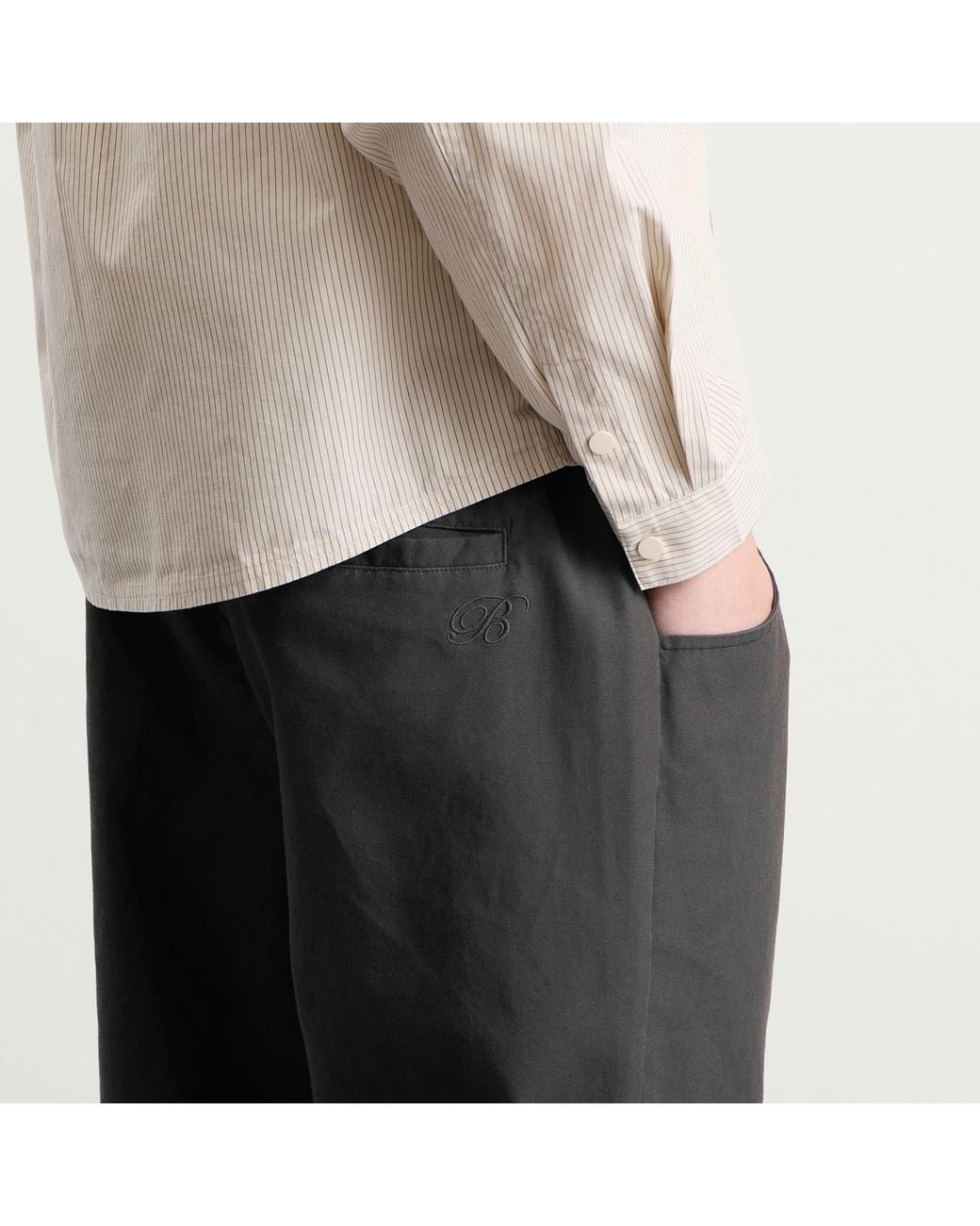 BOUND Gray Porto Cotton Trousers for men