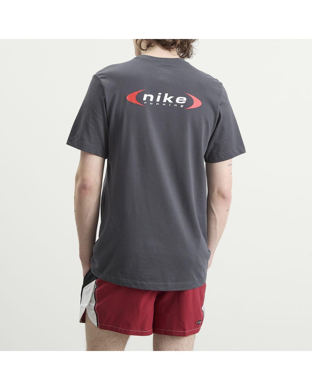 Nike Gray Nike Dri-Fit Retro Running T-Shirt for men