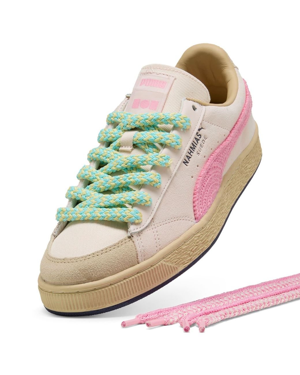 PUMA Pink X Nahmais Suede 'Crochet' Sneaker for men