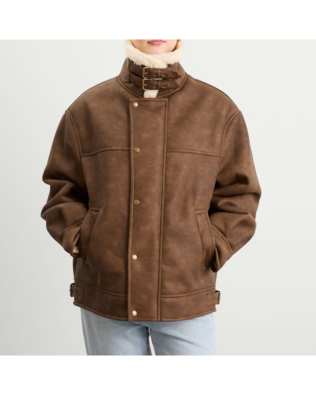 DUNST Brown Faux Shearling Jacket