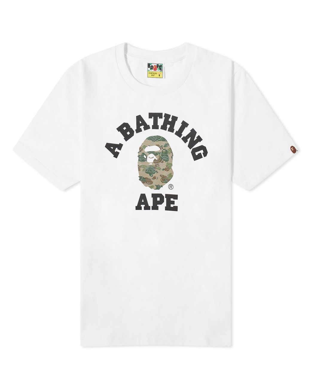 A Bathing Ape Layered Line Camo College T-shirt in White for Men