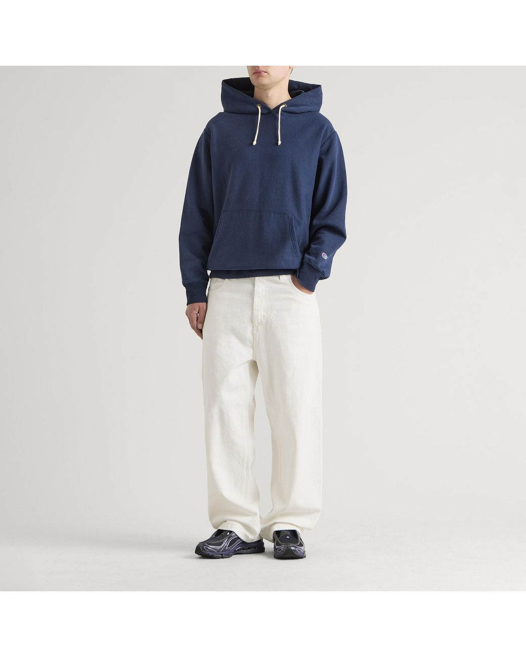 Champion Blue Reverse Weave Relaxed Hoodie for men