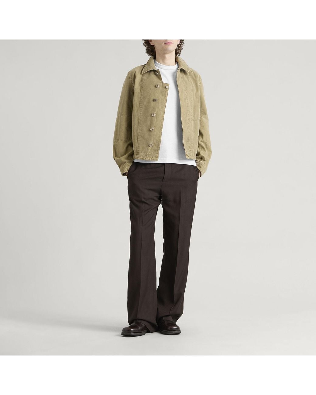 Acne Gray Palvin Fluid Herringbone Viscose Trousers for men
