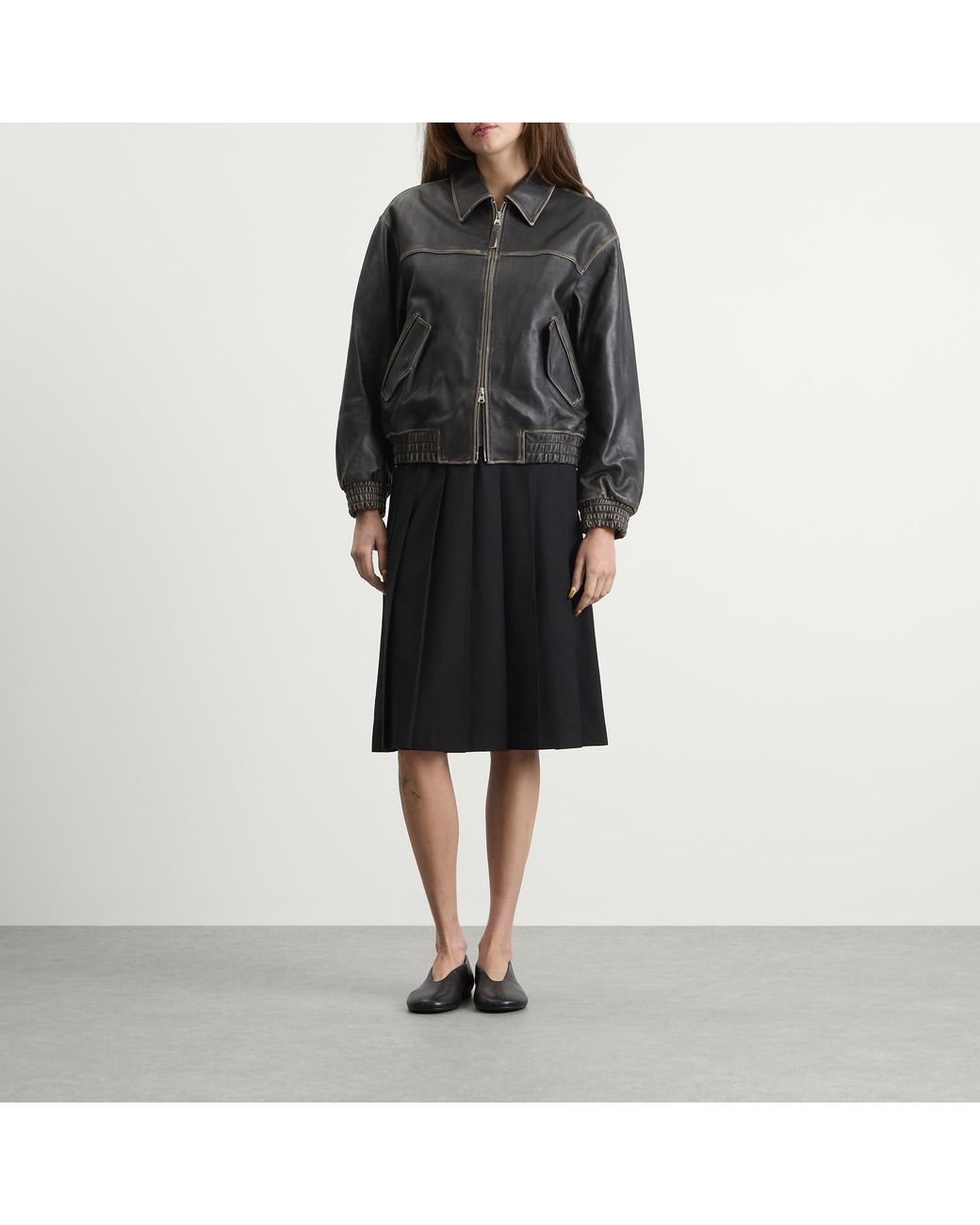 DUNST Black Refined Leather Blouson