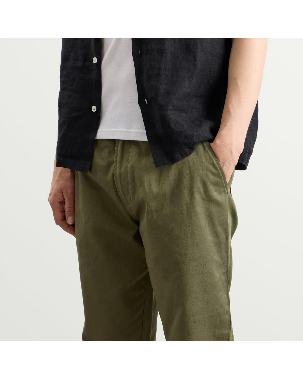 Universal Works Green Twill Hi Water Trouser for men