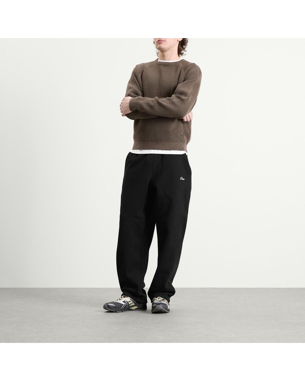 Dime Black Cursive Small Logo Sweatpants for men