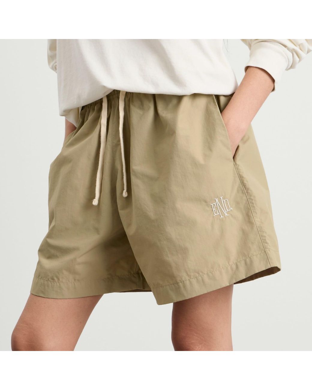 END. Natural Flight Drawstring Shorts