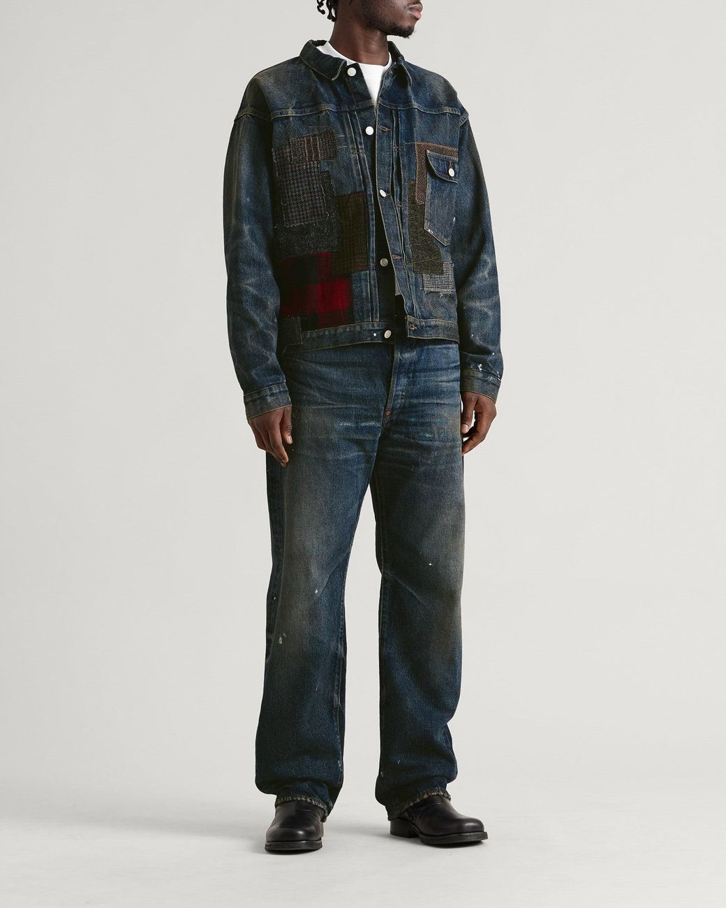 Junya Watanabe Blue Custom Patchwork Denim Jacket for men