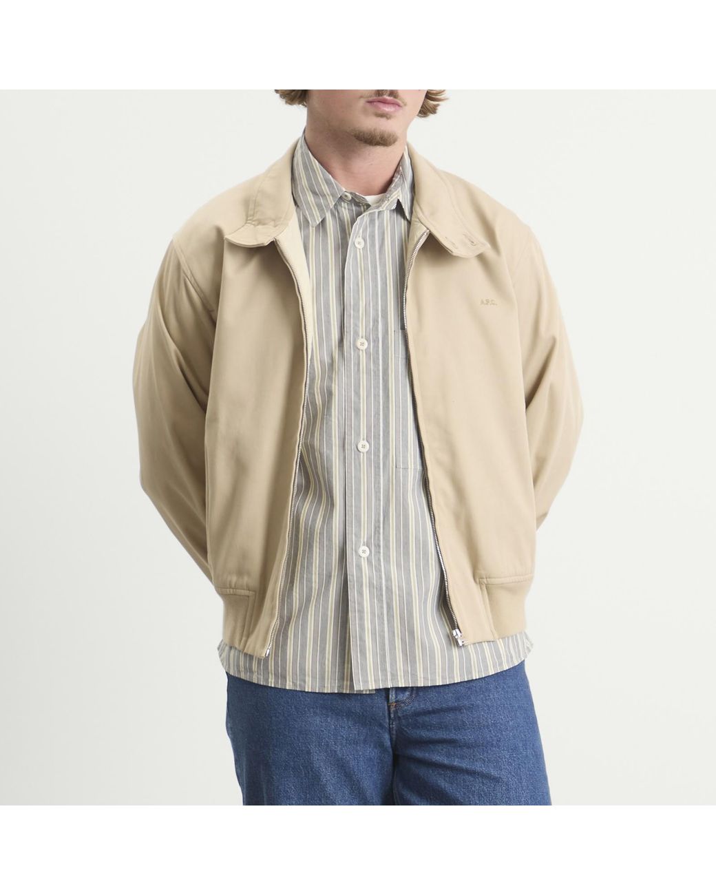 A.P.C. Zip Harrington Jacket in Natural for Men | Lyst