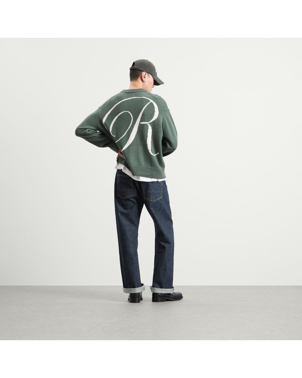 Ronning Green Merino R Knit Sweater for men