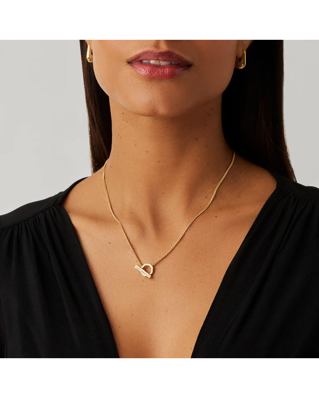 Missoma Metallic X Lucy Williams T-Bar Hex Pendant Necklace
