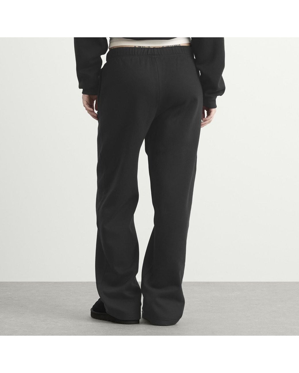 Skims Gray Cotton Fleece Classic Straight Leg Pant
