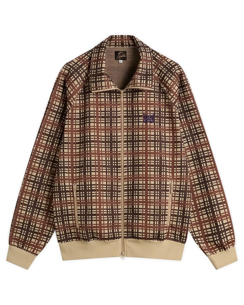 Needles Poly Jacquard Track Jacket in Brown for Men | Lyst