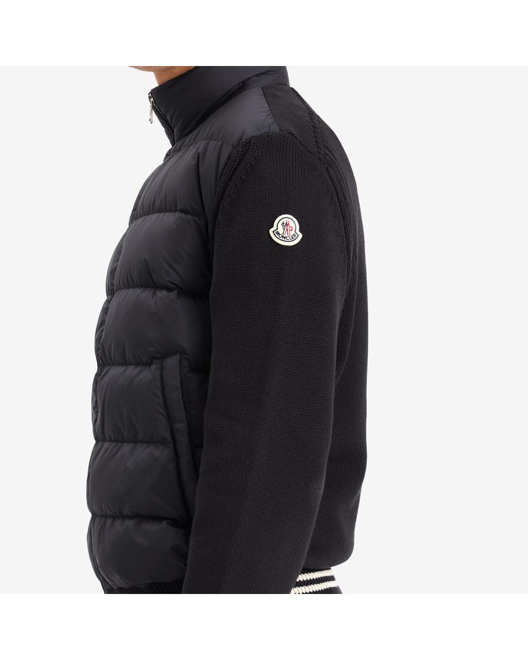Moncler Black Hybrid Zip Through Jacket for men