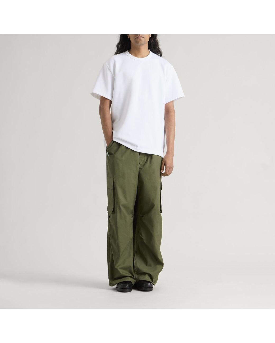 Comme des Garçons White Cotton Blend Drop Hem T-Shirt for men