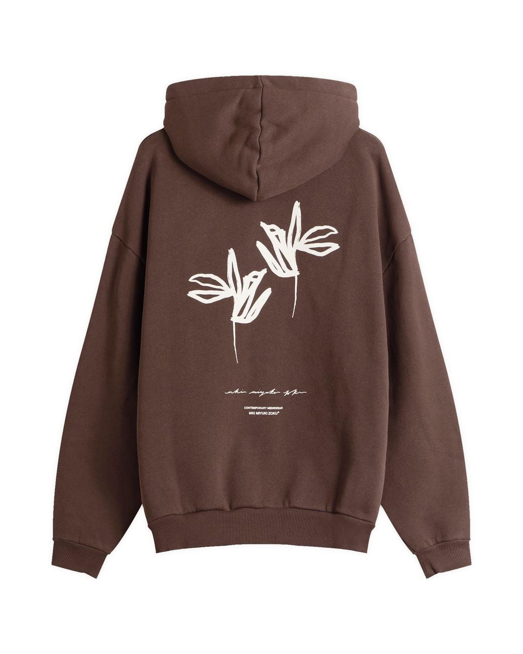 MKI Miyuki-Zoku Brown Ink Flower Hoodie