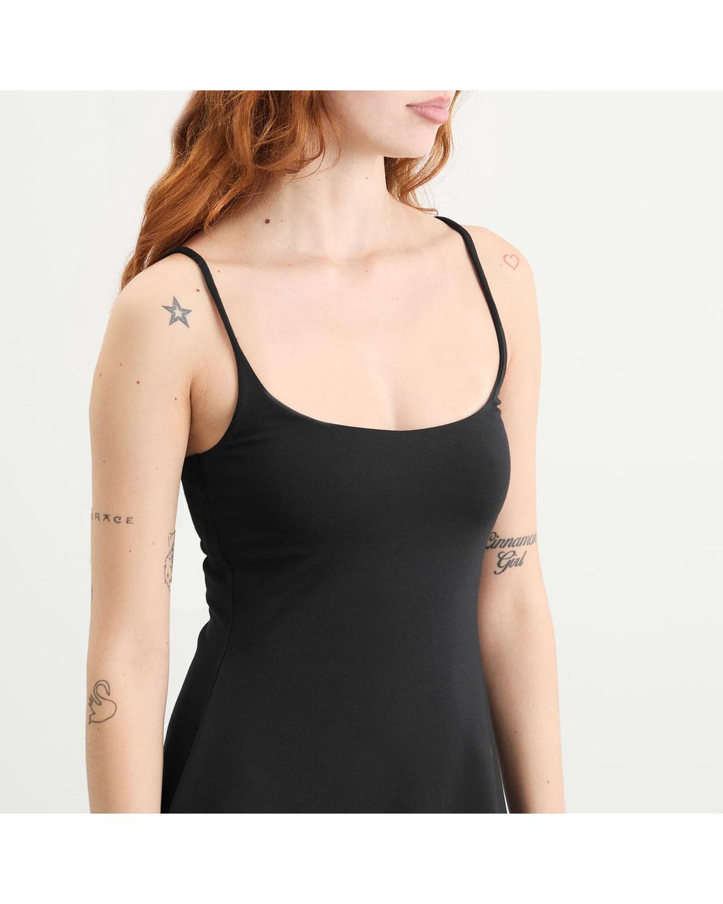 Skims Black Smooth Lounge Strap Mini Dress