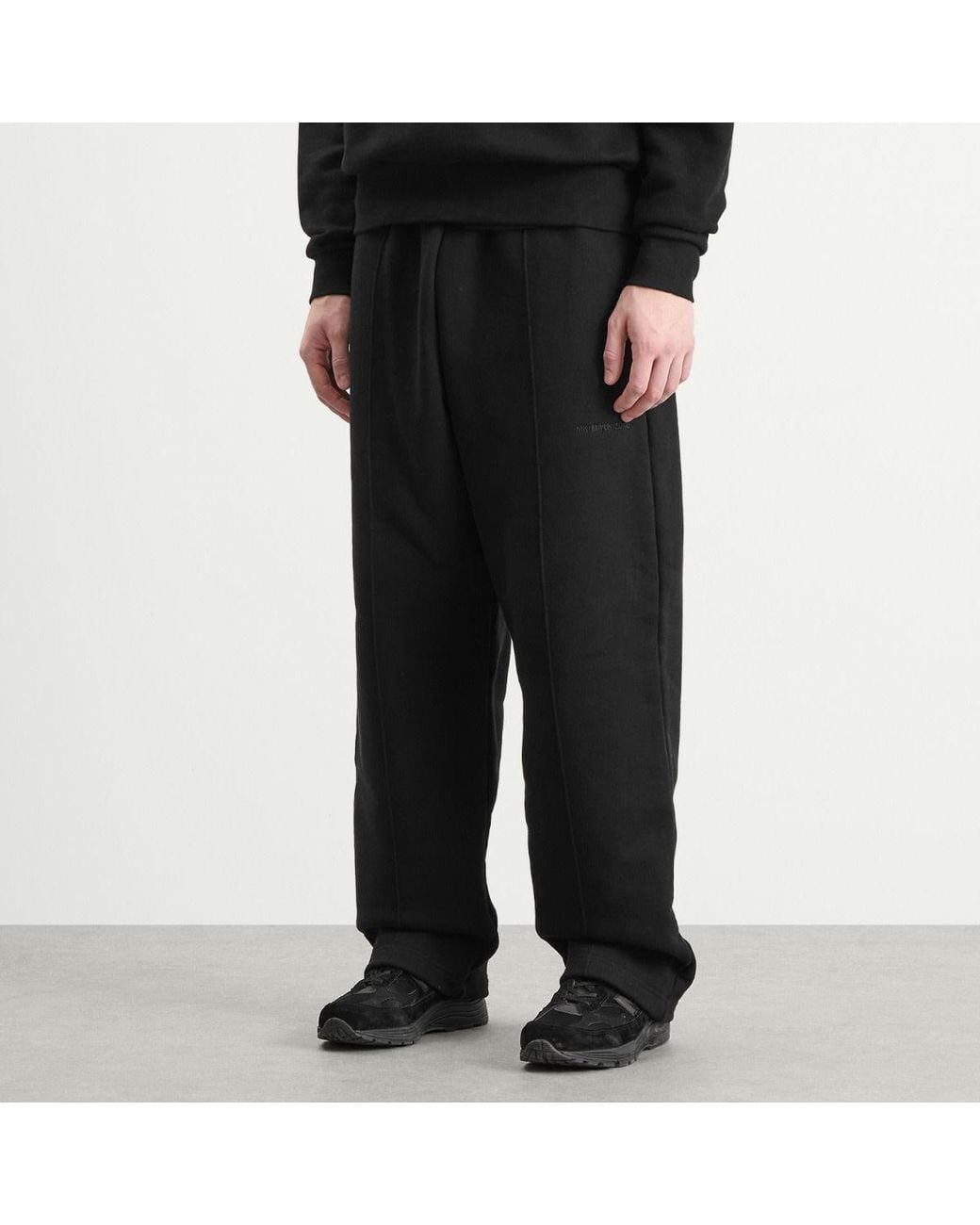 MKI Miyuki-Zoku Black Superweight Wide Leg Joggers for men