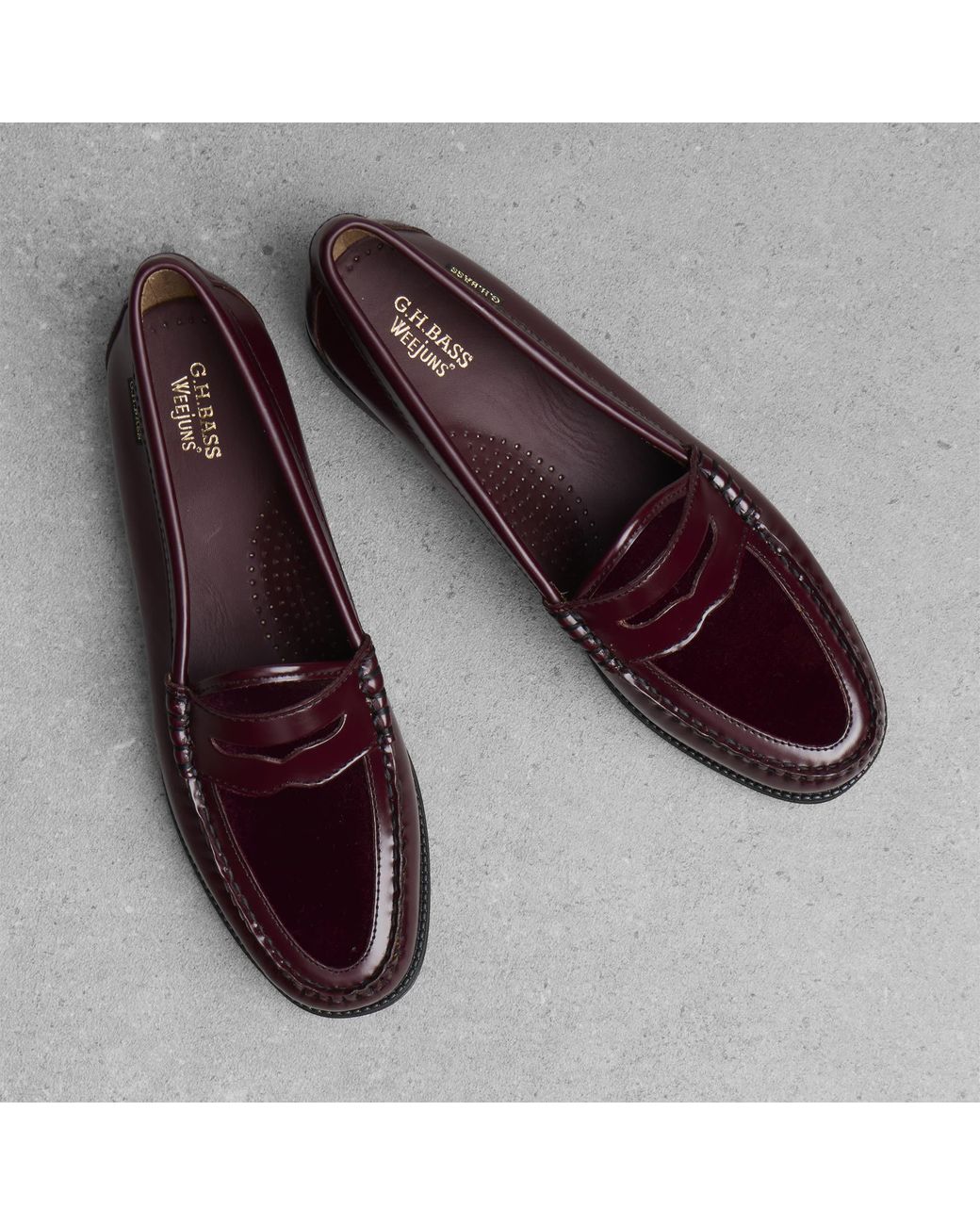 G.H.BASS Brown Easy Weejun Penny Velvet Loafers