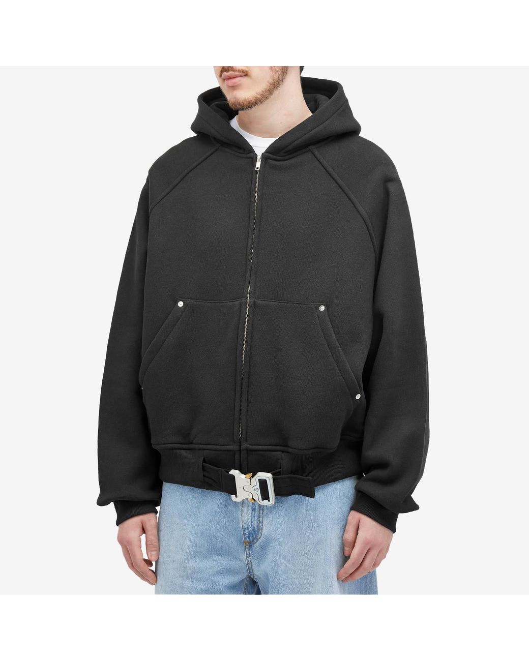 【1017 ALYX 9SM】BELTED BUCKLE ZIP HOODIE 1017 ALYX 9SM Belted Buckle Zip Hoodie in Black for Men | Lyst