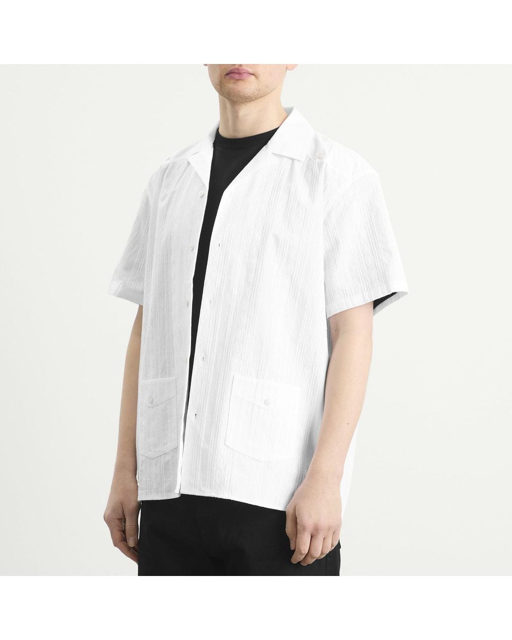 Drole de Monsieur White Cuban Cotton Shirt for men