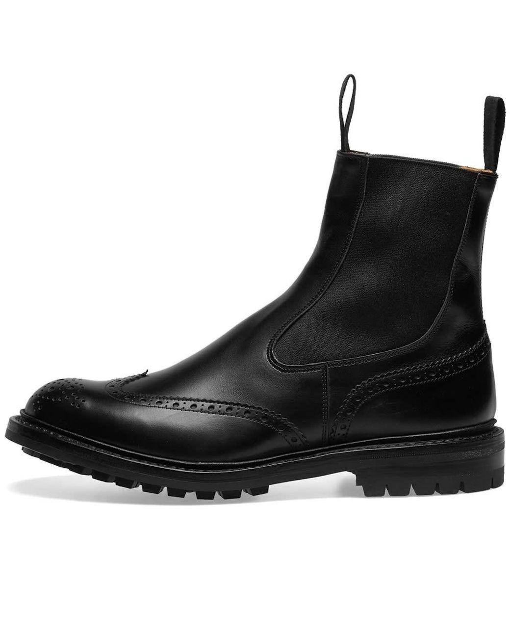 brogue chelsea boots black