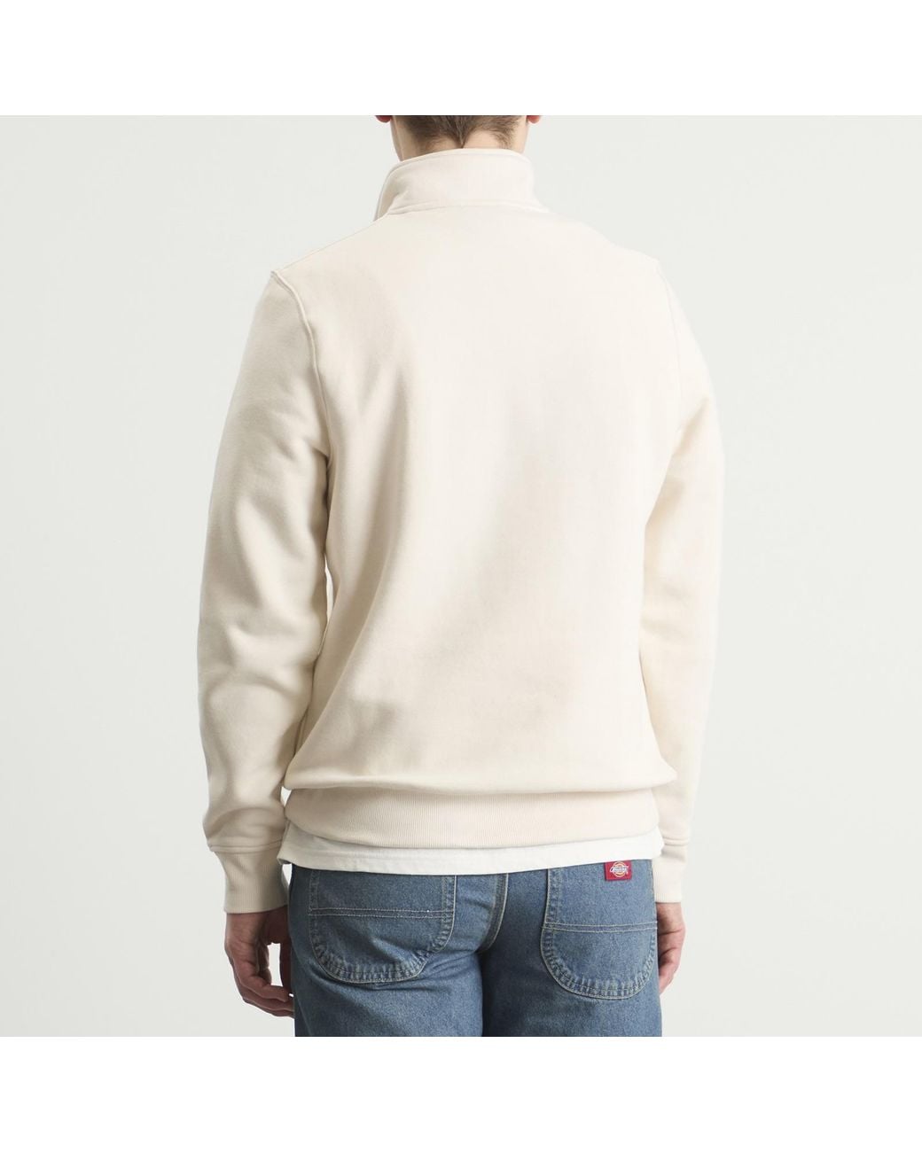 Dickies White Oakport Quarter Zip Sweat for men
