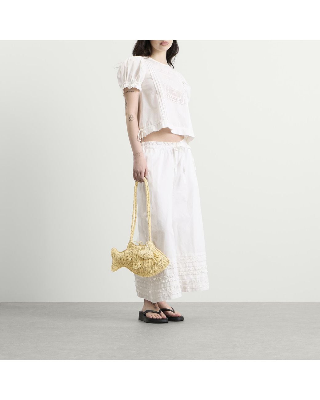 Damson Madder Metallic Raffia Fish Bag