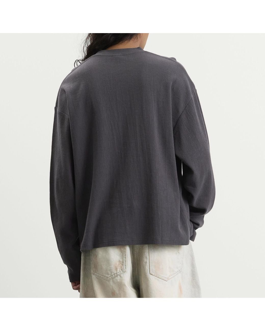 Won Hundred Gray Steven Long Sleeve Ribbed T-Shirt for men
