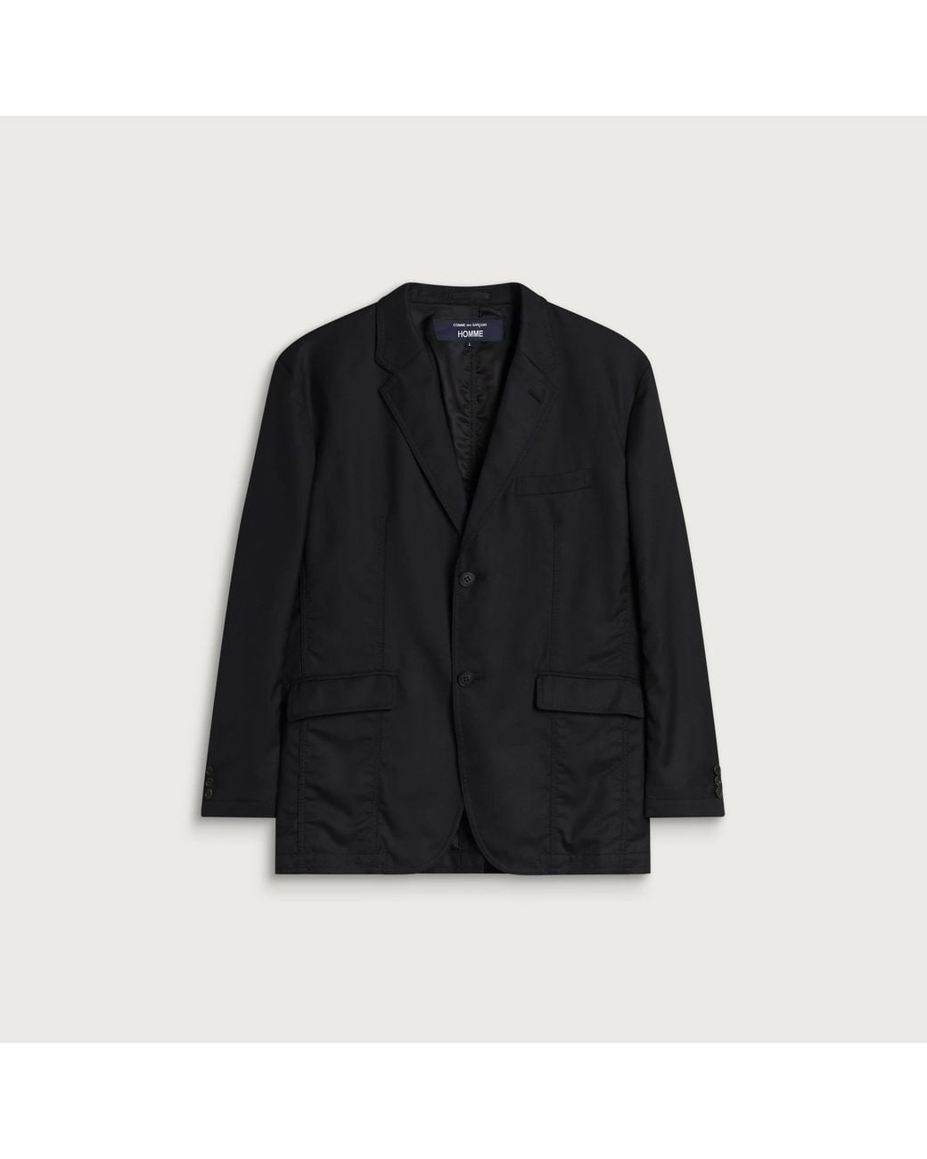 Comme des Garçons Black Wool Gabardine Blazer for men