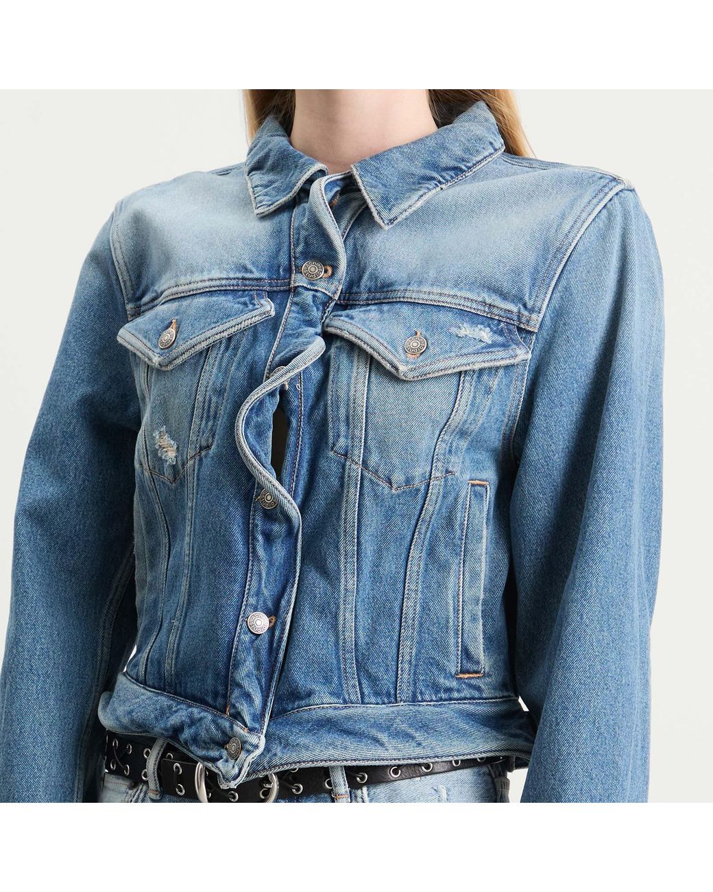 Acne Blue Oleag Vintage Wiggle Denim Jacket