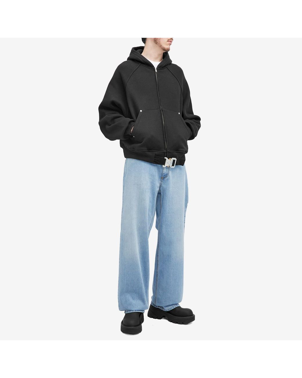 【1017 ALYX 9SM】BELTED BUCKLE ZIP HOODIE 1017 ALYX 9SM Belted Buckle Zip Hoodie in Black for Men | Lyst