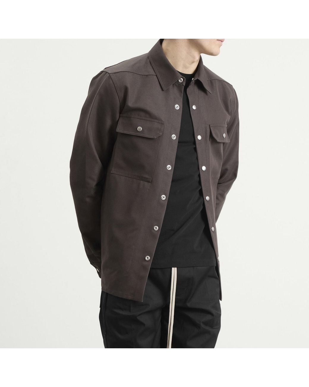 Rick Owens Brown Outershirt Jacket for men