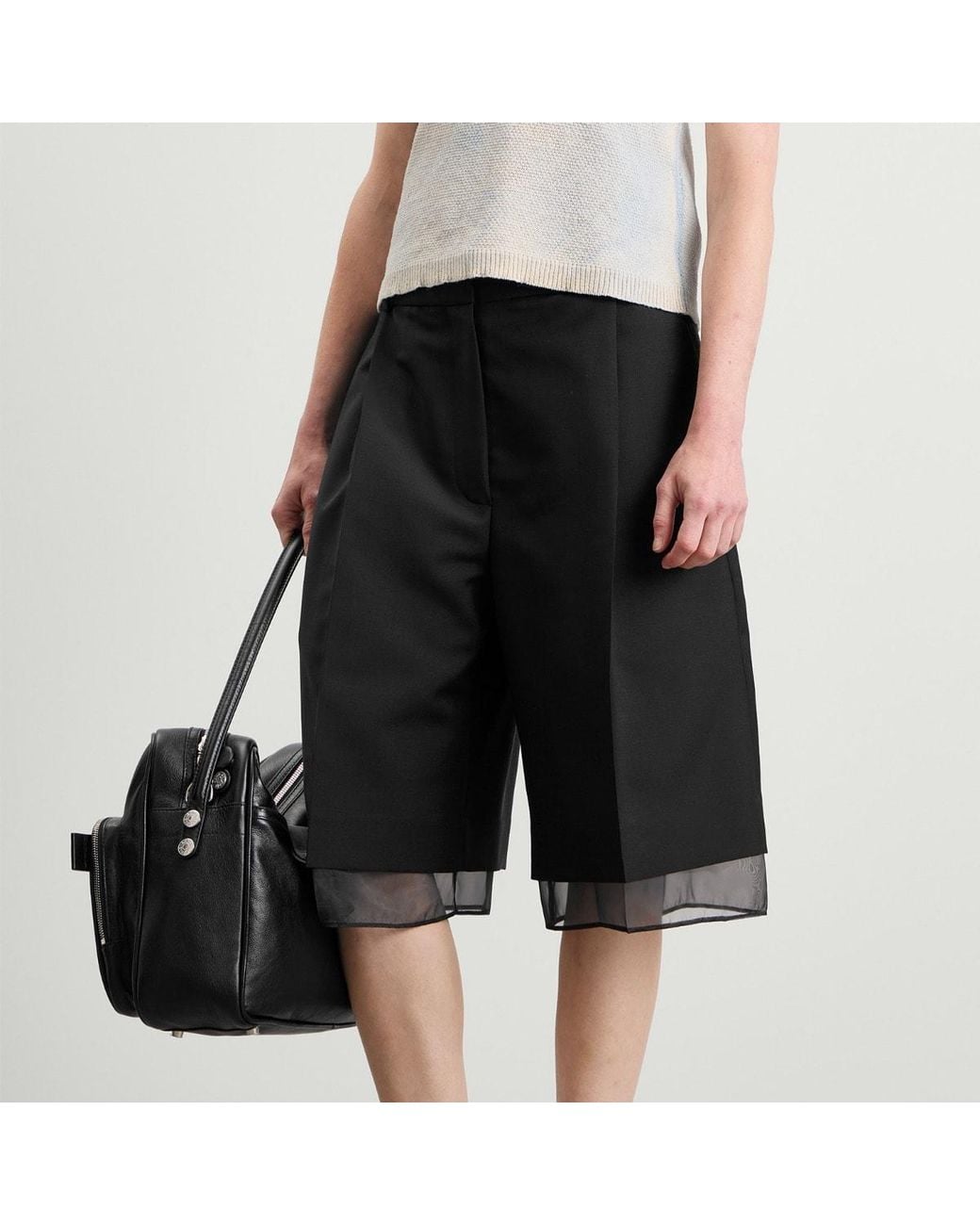 Rohe Black Organza Lined Shorts