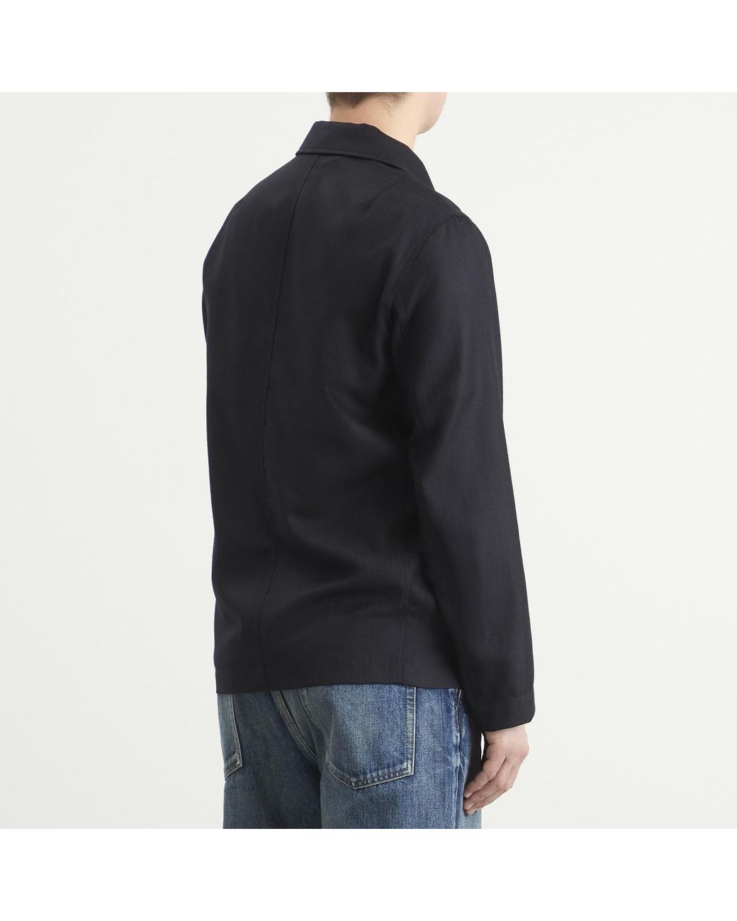 Dries Van Noten Blue Pinstripe Worsted Wool Jacket for men