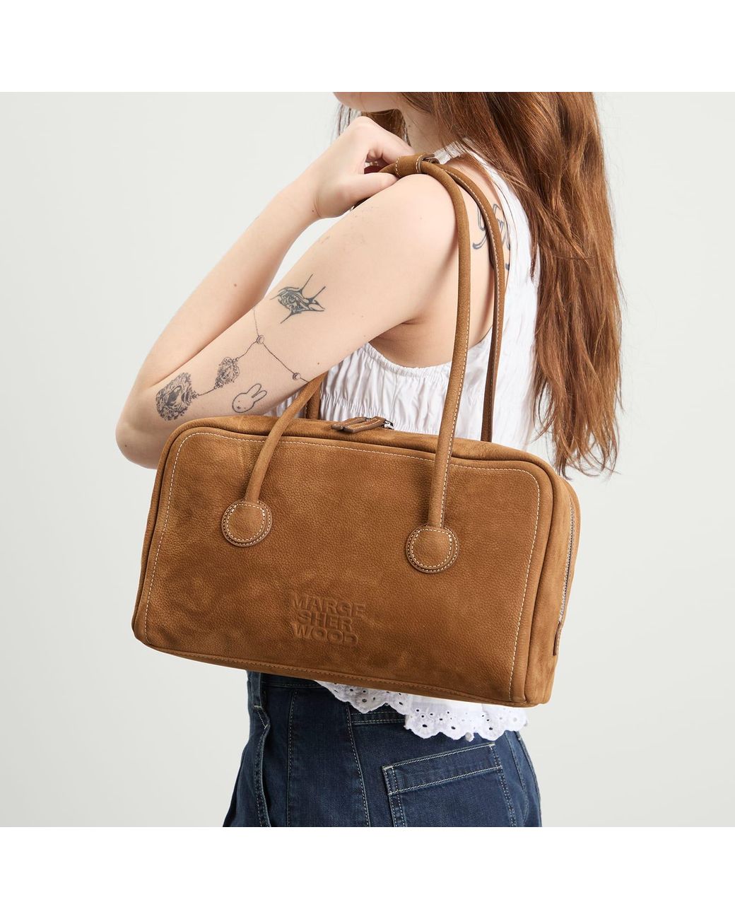 MARGE SHERWOOD Brown Soft Boston Bag