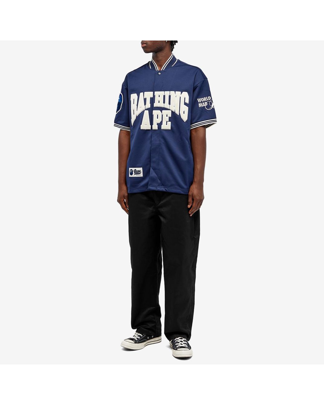 A Bathing Ape Baseball Jersey in Blue for Men | Lyst UK
