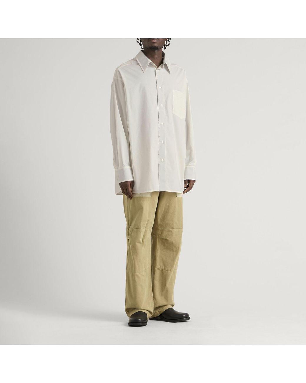 Maison Margiela White Mm6 Plain Long-Sleeved Shirt for men