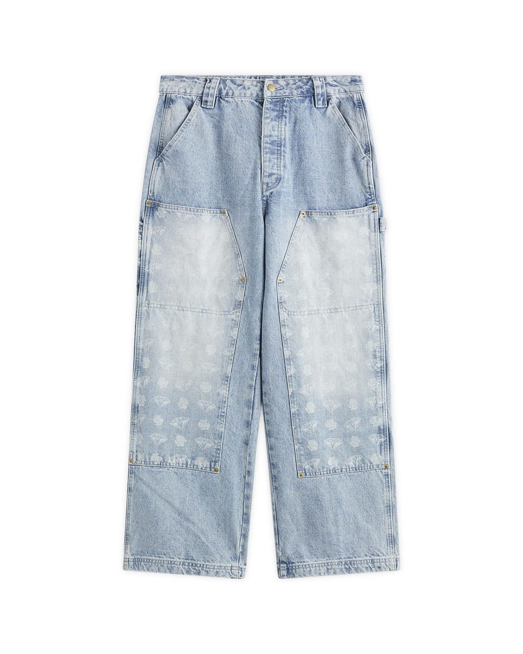 BBCICECREAM Blue Diamonds & Dollars Denim Pant for men