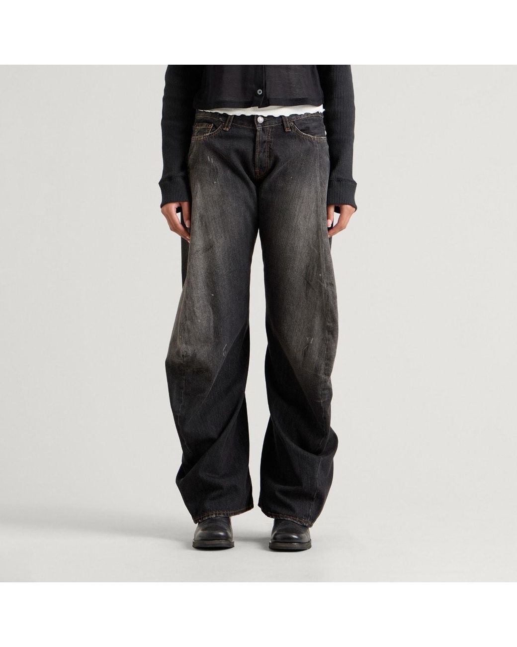 Acne Gray Trafalgar Twisted Baggy Jeans