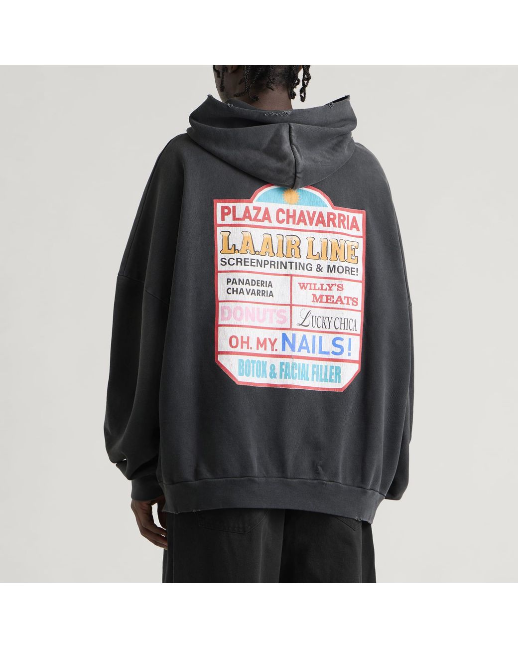 Willy Chavarria Black Plaza Chavarria Zip Hooligan Hoodie for men